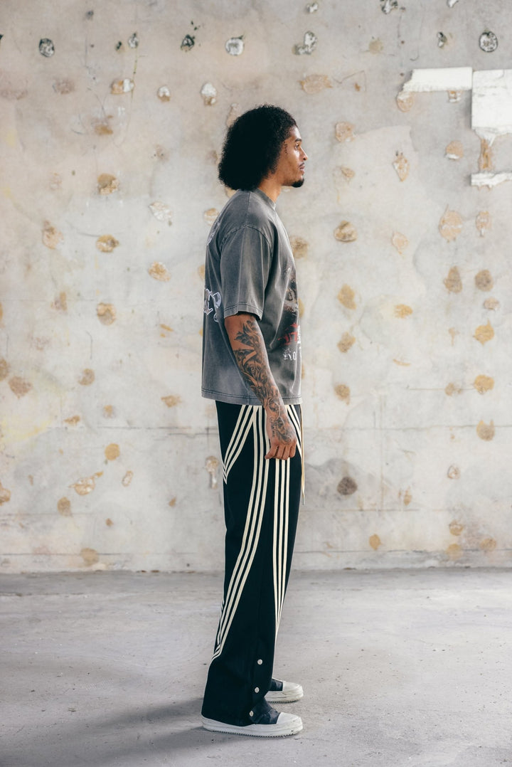 "MMMatrix" Flared Sweats 2.0 (Black/Cream) - MMMBrand