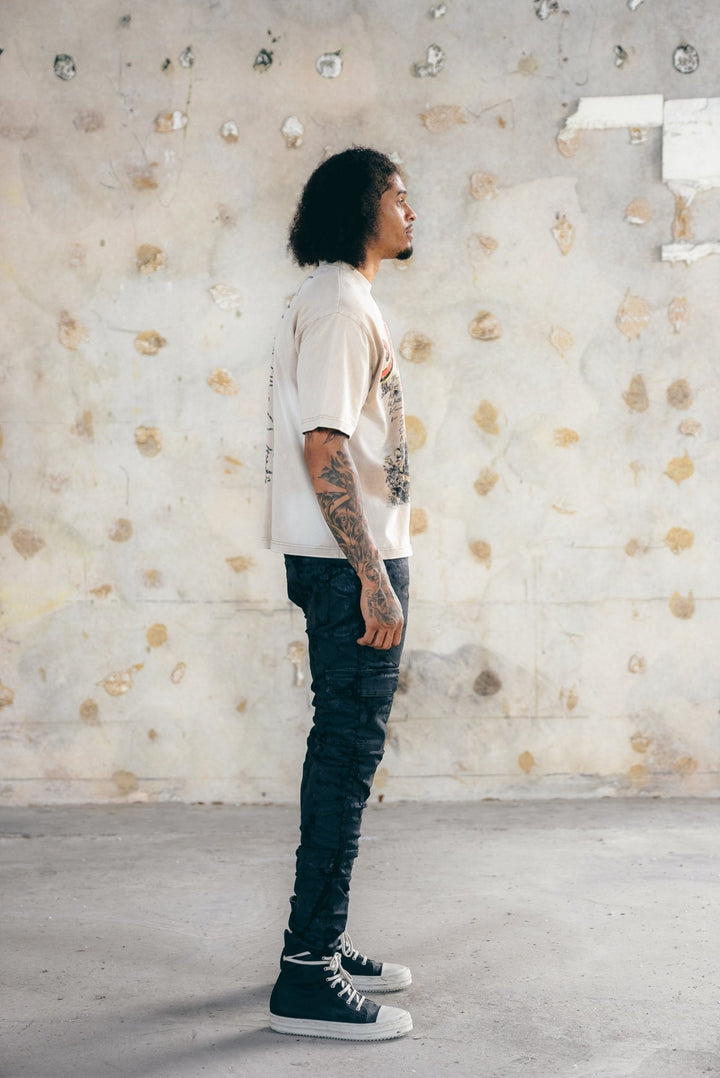 AGED CRACKED CARGO DENIM - MMMBrand