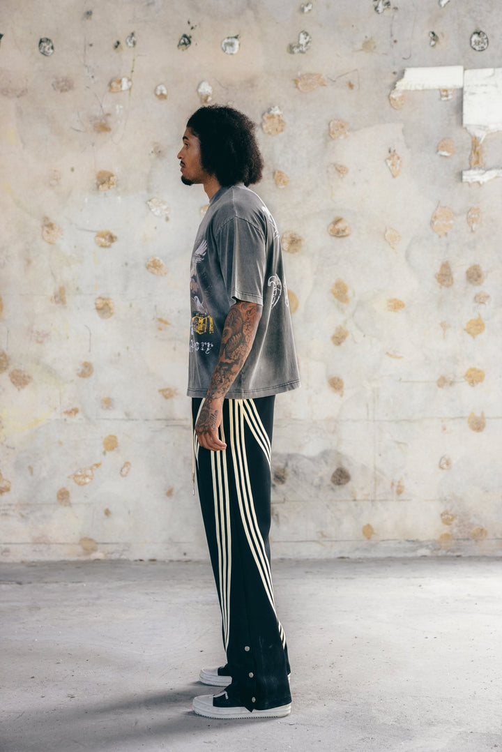 "MMMatrix" Flared Sweats 2.0 (Black/Cream) - MMMBrand
