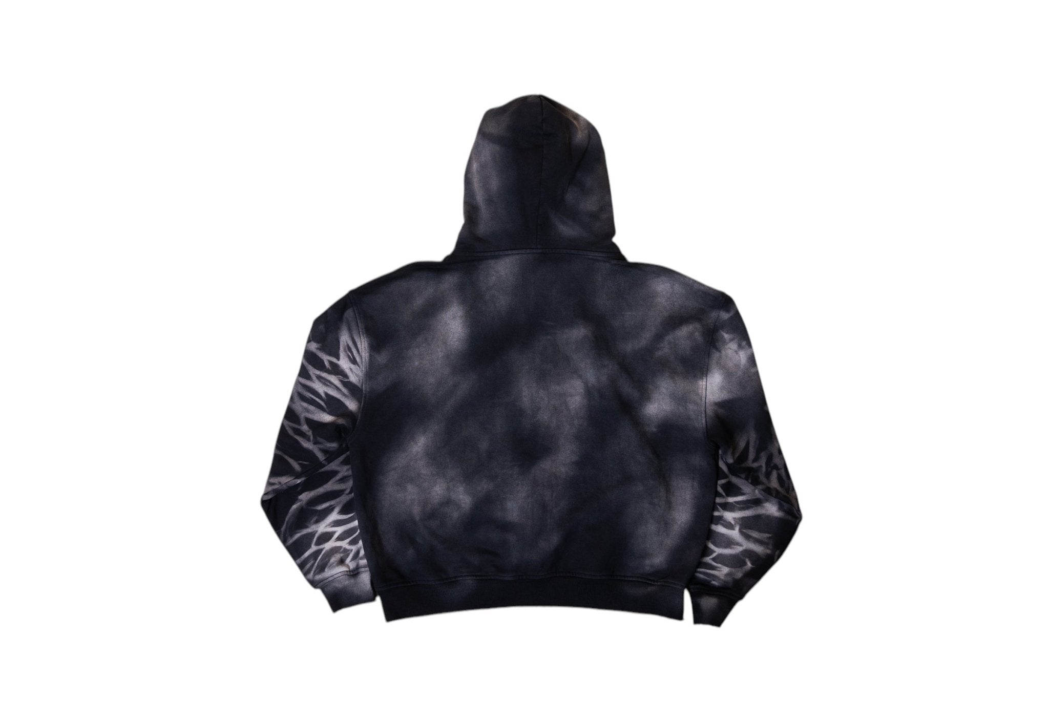 Hidden Letters Distressed Sun Faded Hoodie (Charcoal) - MMMBrand
