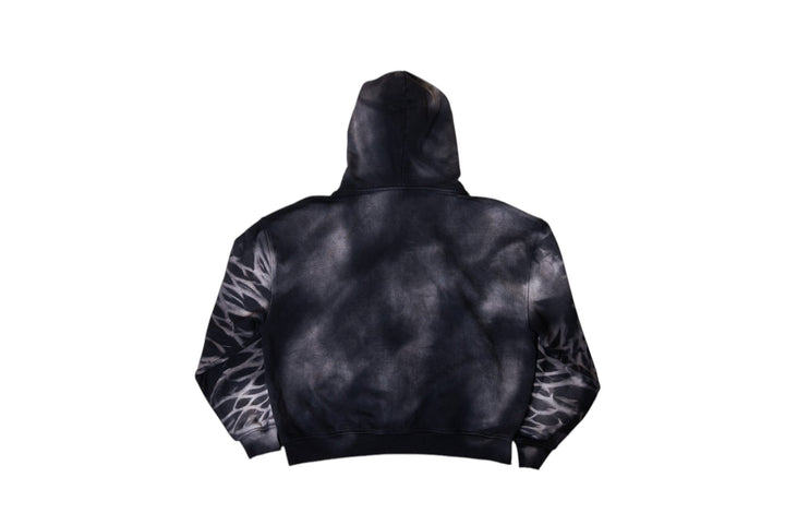 Hidden Letters Distressed Sun Faded Hoodie (Charcoal) - MMMBrand