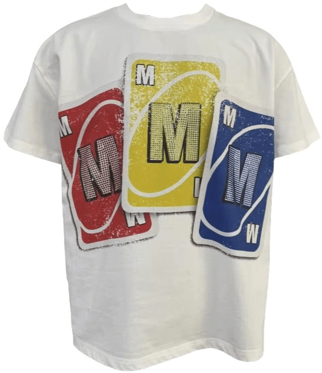 “MMMuno” VINTAGE RHINESTONE TEE OFFF WHITE - MMMBrand