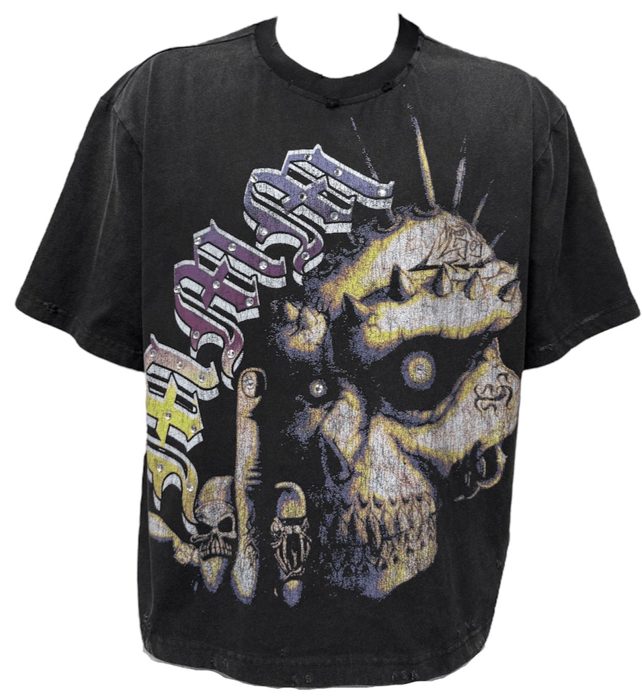 “MMMAYHEM” VINTAGE RHINESTONE TEE - MMMBrand