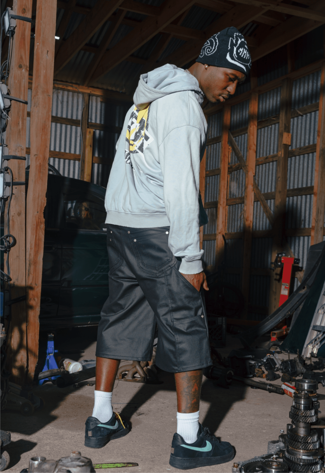 “Shut up Please” Sun Faded Hoodie (Sky Blue) - MMMBrand