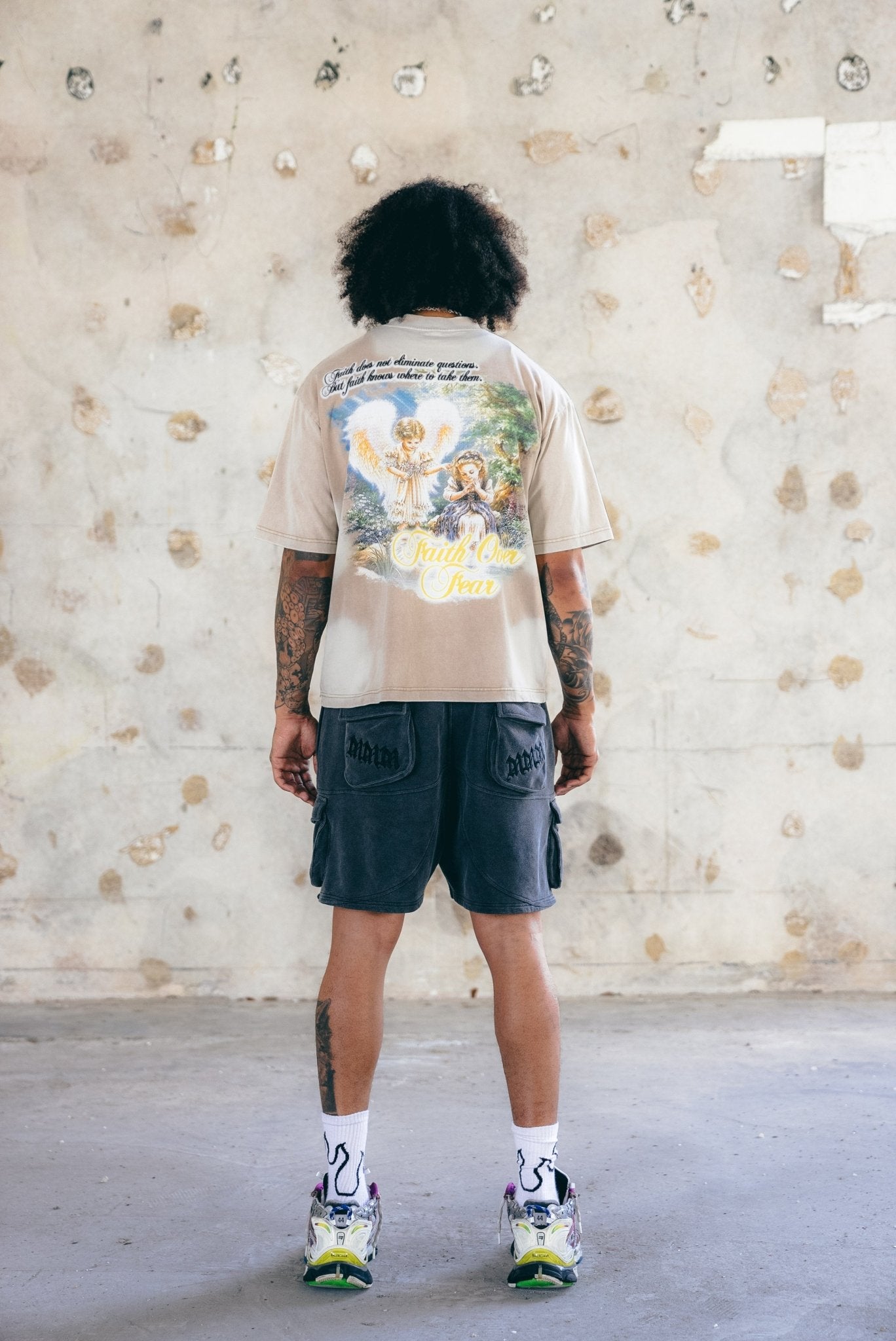 WASHED FRENCH TERRY CARGO SHORTS - MMMBrand