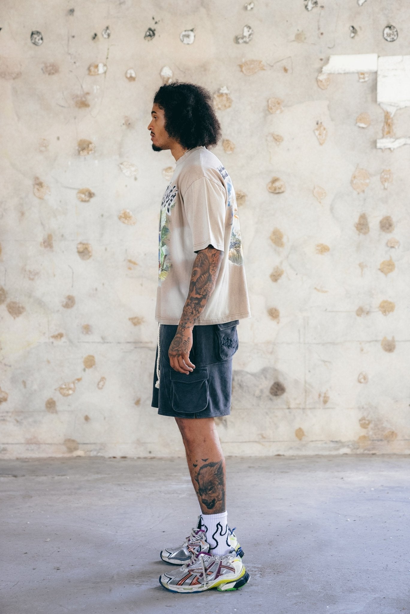 WASHED FRENCH TERRY CARGO SHORTS - MMMBrand