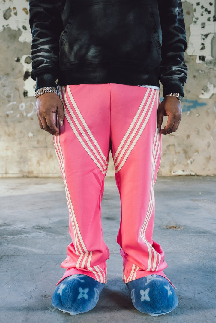 "MMMatrix" Flared Sweats 2.0 (Pink/cream) - MMMBrand
