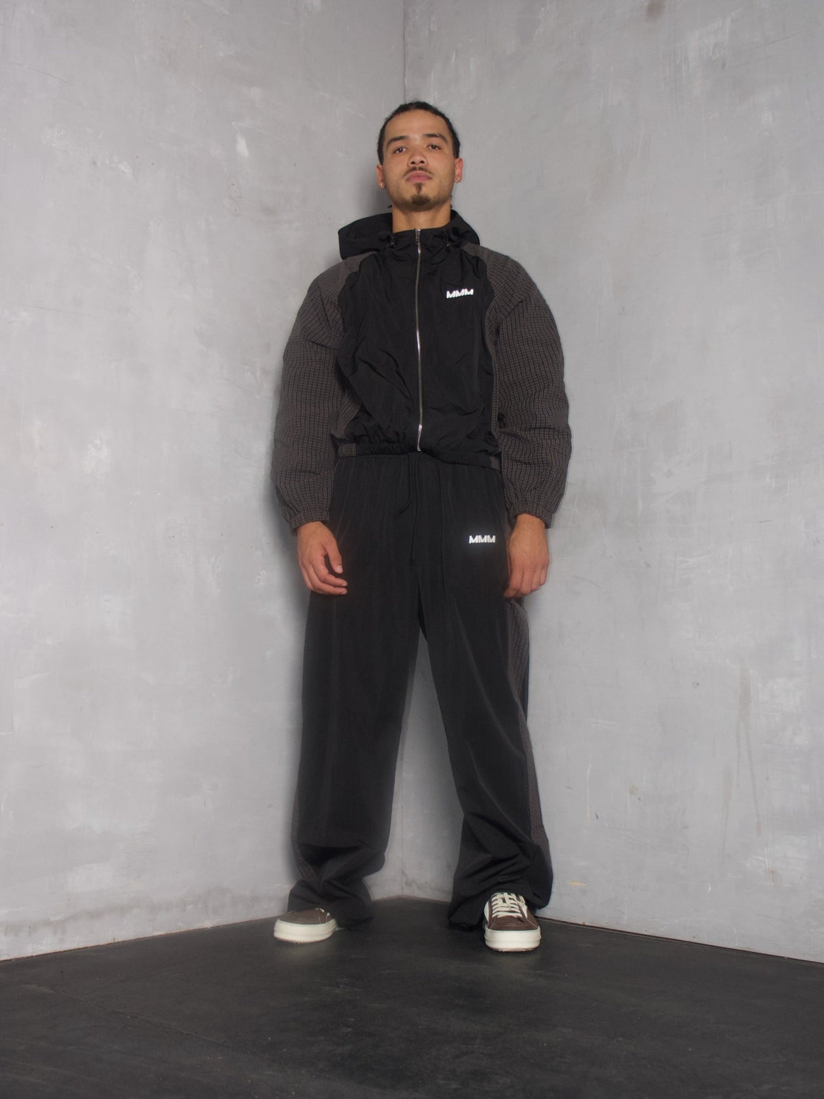 BLACK ICE PLAID TRACK PANTS - MMMBrand