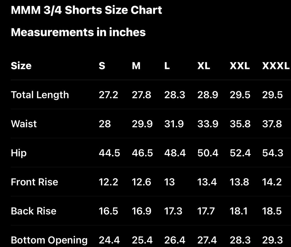 BLACK ICE 3/4 SHORTS - MMMBrand