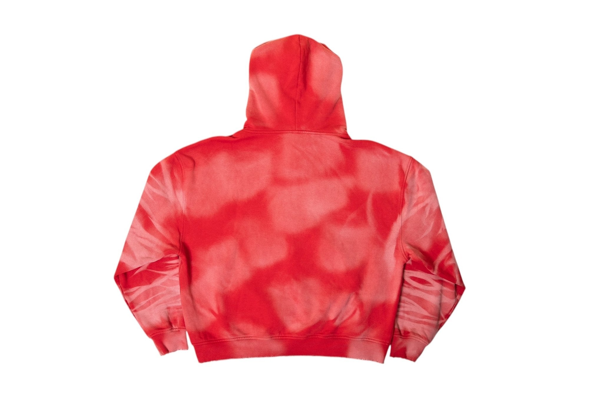 Hidden Letters Distressed Sun Faded Hoodie (Red) - MMMBrand