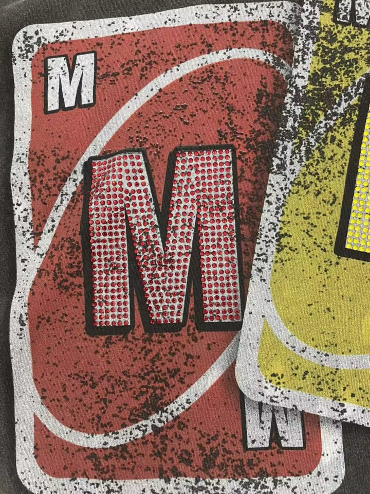 “MMMuno” VINTAGE RHINESTONE TEE BLACK - MMMBrand