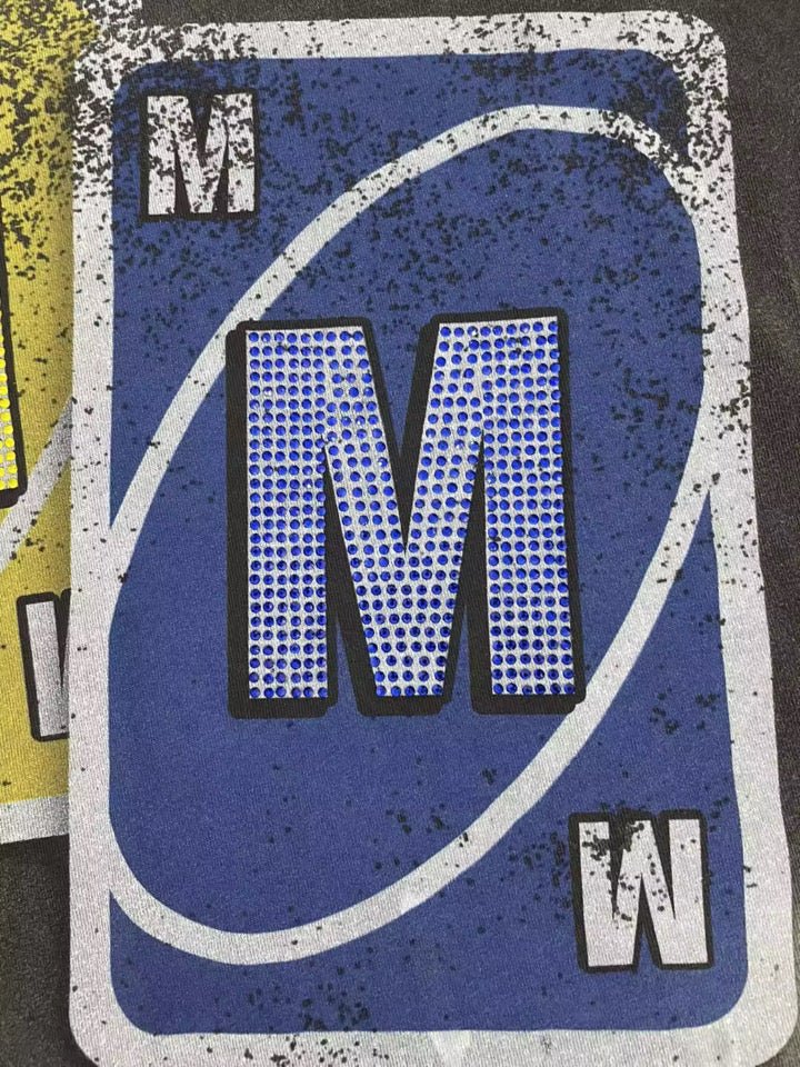 “MMMuno” VINTAGE RHINESTONE TEE BLACK - MMMBrand