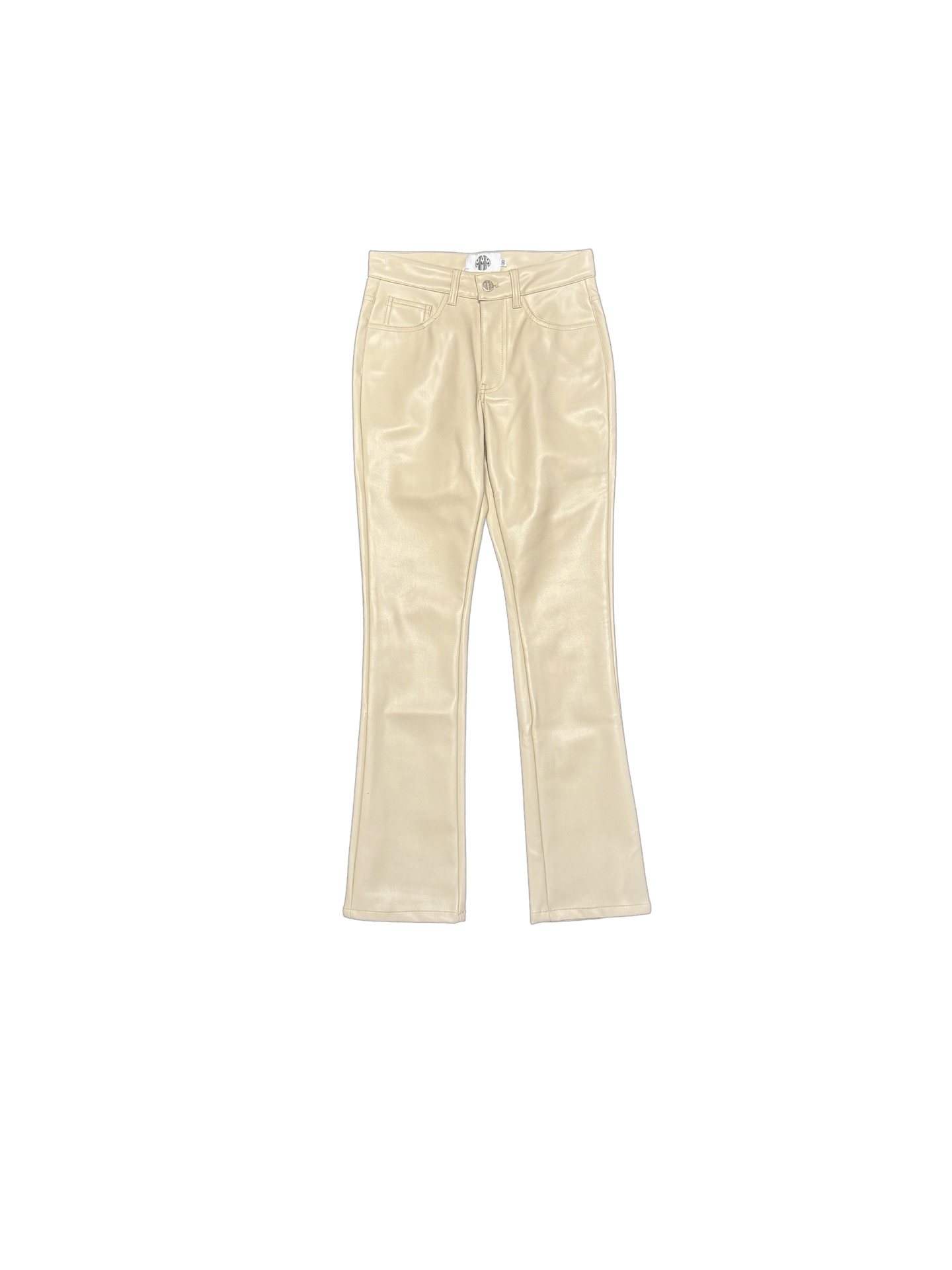 VEGAN LEATHER SLIM FIT JEANS KHAKI - MMMBrand