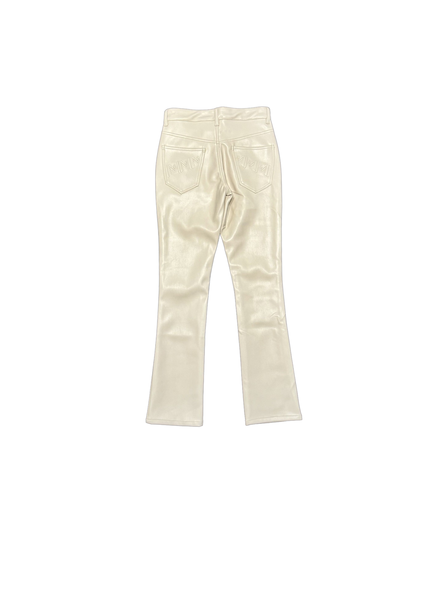VEGAN LEATHER SLIM FIT JEANS KHAKI